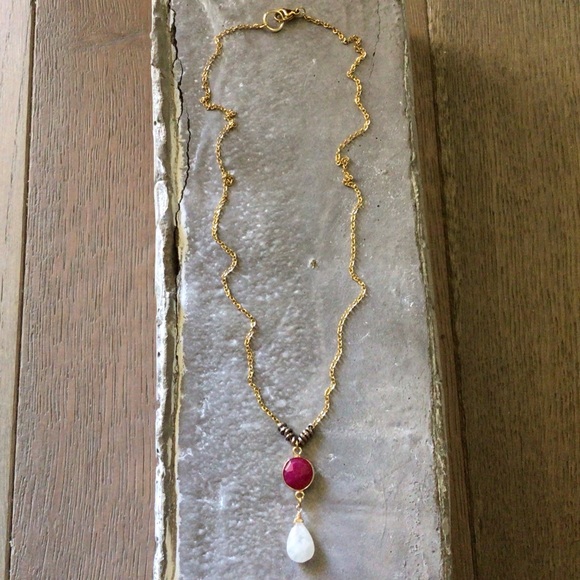 Sundance charm Ruby Moonstone necklace - Picture 6 of 9